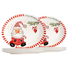 Nicola Spring Father Christmas Serving Platters - 31 x 25.5cm - White | White | White