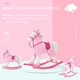image 5 of HOMCOM Rocking Horse Toy Plush Wood Pony Riding Rocker Neigh Sound Pink
