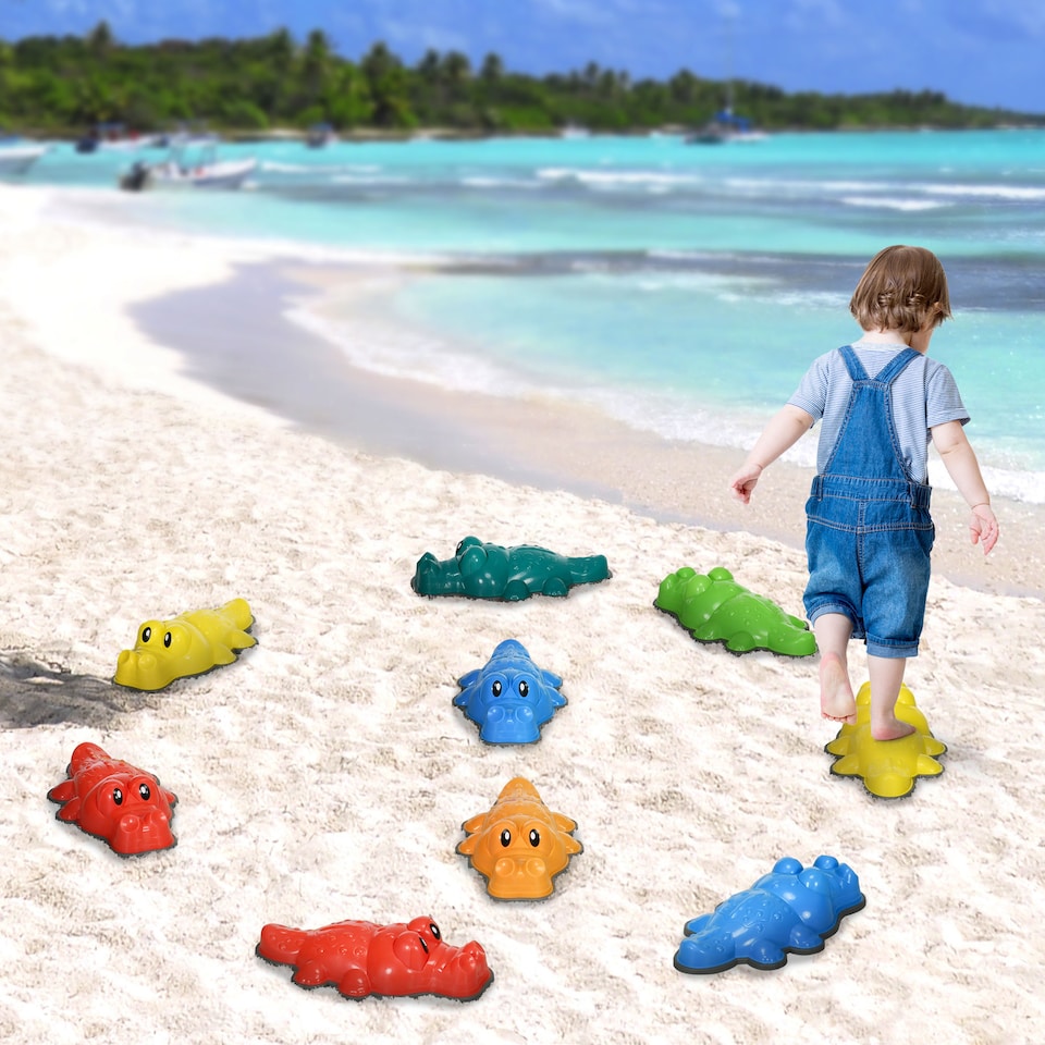 image 1 of ZONEKIZ 9PCs Kids Stepping Stones Sensory Toy w Anti-Slip Edge