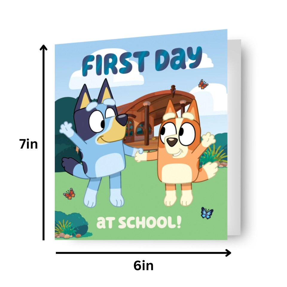 image 1 of Bluey First Day At School Card