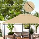 image 6 of Outsunny 3 x 4m Gazebo Canopy Replacement Covers, Garden Gazebo Roof Replacement with Vents and Drain Holes, TOP COVER ONLY, Khaki