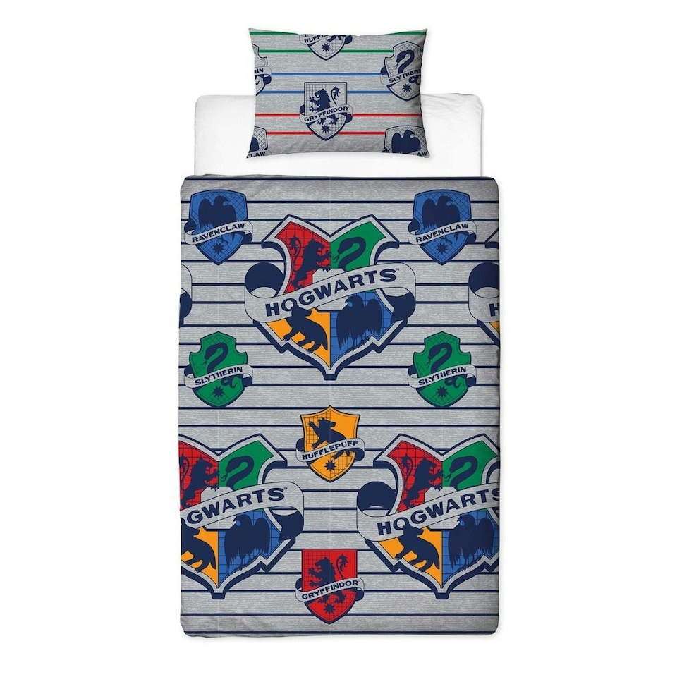 image 1 of Harry Potter Brave Duvet Cover Set - Grey/Multicoloured - Double | Grey | Double