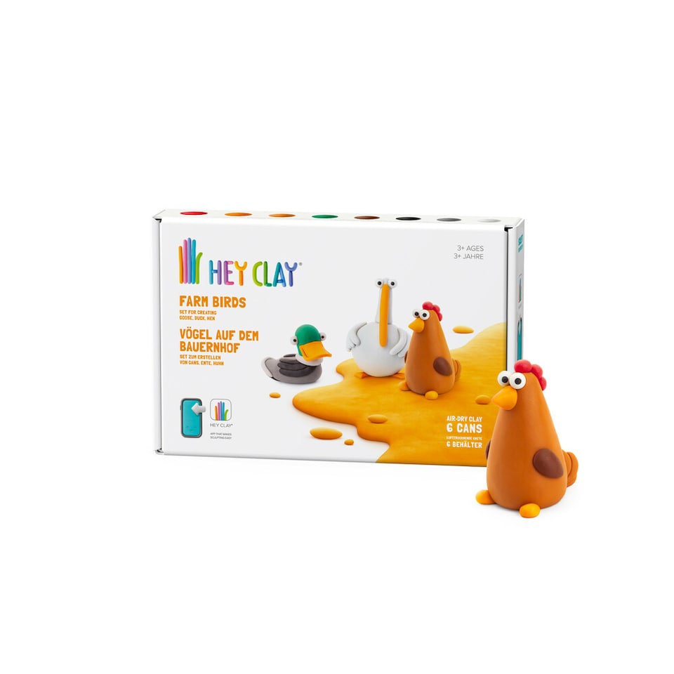 image 1 of Hey Clay 6 Can Set Farm Birds Air-Drying Modelling Clay 3+