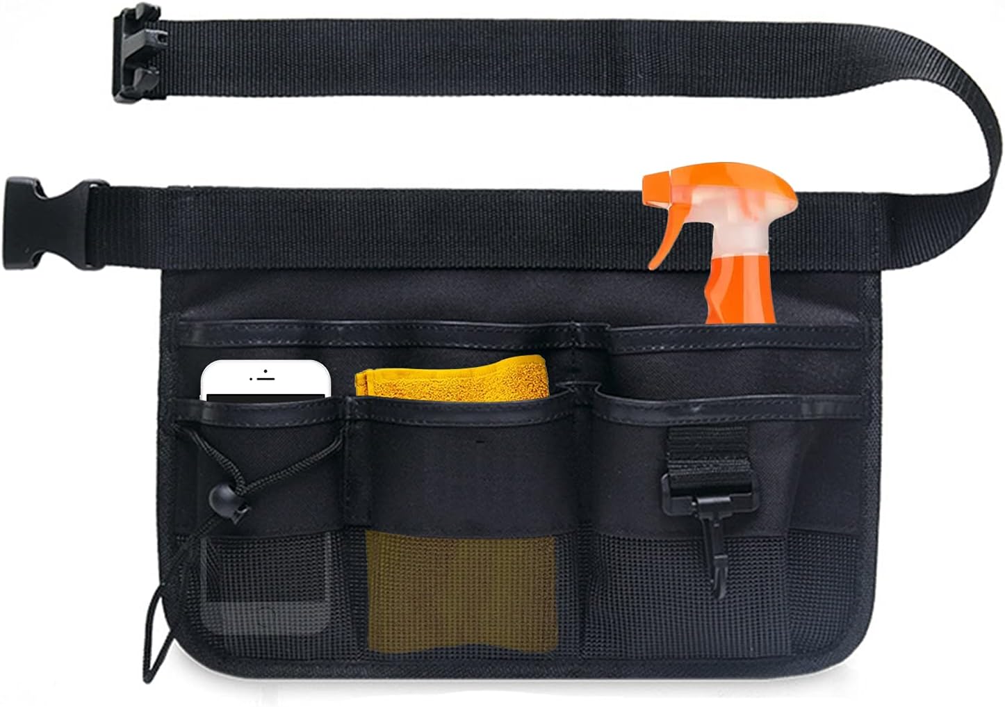 Gardening Tools Belt, Portable Waist Bag, Oxford Waterproof Professional Tools Belt with Adjustable Utility Pouch, for Home, Garden, RV, Cleaning (Bla