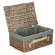 image 4 of 46cm Antique Wash Wicker Picnic Basket with Lining Black | Black | One Size
