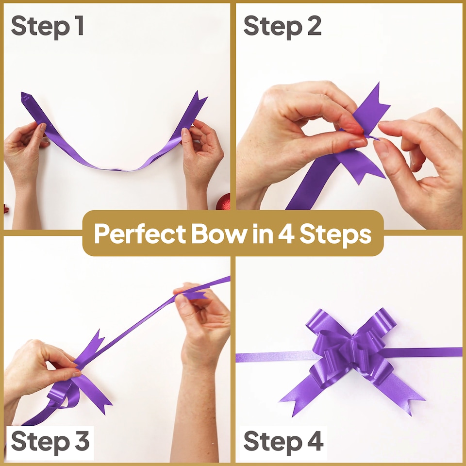 image 1 of 60pcs Purple 50mm/5cm Large Ribbon Pull Bows for Gift Wrapping, Hampers, Florist Bouquets, Wedding Cars and Party Décor Pullbow