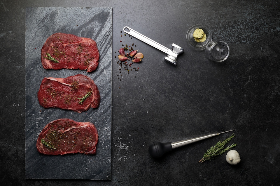 image 1 of KitchenCraft Meat Tenderiser Hammer Silver Aluminium