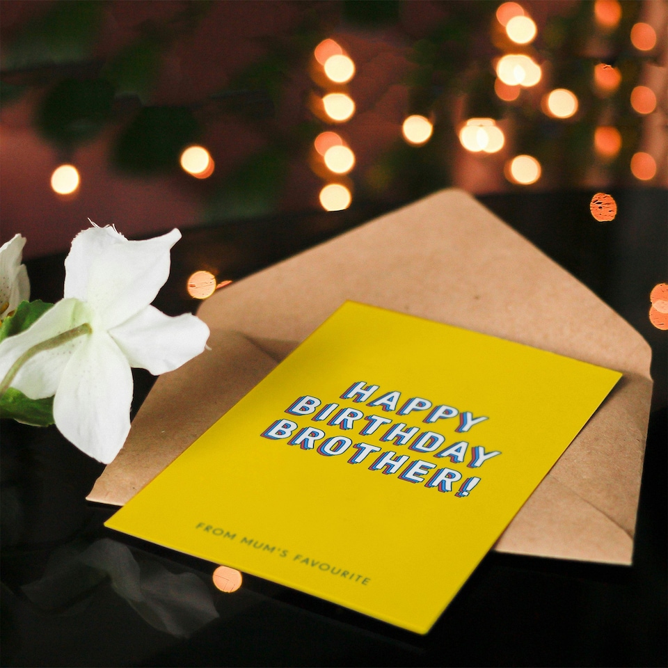 image 1 of From Mum's Favourite Brother Fun Humour Funny Birthday Card