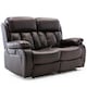 image 1 of Chester 2 Seater Manual High Back Bonded Leather Recliner Sofa (Brown)