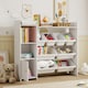 image 9 of AIYAPLAY Toy Storage Unit, with 8 Removable Bins, Storage Shelves, Cabinet, Toy Organiser, for Playroom, Kids Room, Nursery, White | White