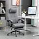 image 2 of Vinsetto Office Chair with 6-point Vibration Massage and Heat, Computer Chair with Adjustable Height, Head Pillow, Footrest for Home, Grey