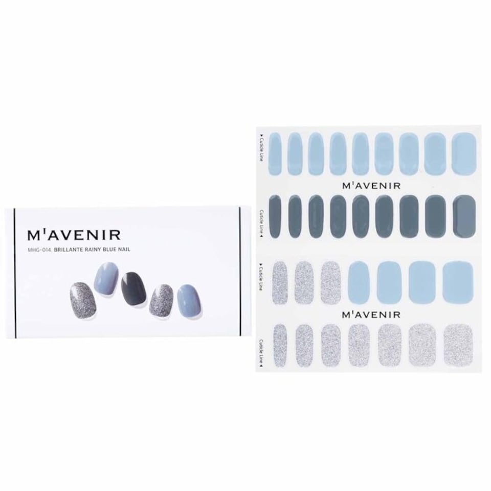 image 1 of Nail Sticker (blue) - # Brillante Rainy Blue Nail - 32pcs Blue