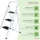 image 7 of Oypla Foldable 3 Step Ladder Stepladder Non Slip Tread Safety Steel White