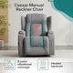 image 4 of Caesar Grey Technology Fabric Manual Recliner Rocking Swivel Heat & Massage Chair | Grey | Grey | One Size