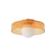 image 1 of ValueLights Newbury Amber Glass IP44 Flush Ceiling Light | Yellow