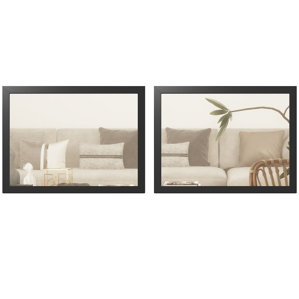 image 1 of HOMCOM 30 x 40 cm Wall Bathroom Mirror, Vanity Mirror, Set of 2