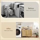 image 7 of HOMCOM Double Tilt Out Laundry Cabinet Bamboo Laundry Hamper Cabinet | Brown | Natural, Cream White | 82W x 33D x 88H cm