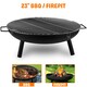 image 5 of Outdoor Fire Pit WITH BBQ Grill, Fire Pits for Garden, BBQ Fire Brazier for Camping Picnic, Steel Fire Bowl Patio Heater Charcoal Log Wood Burner, 58cm