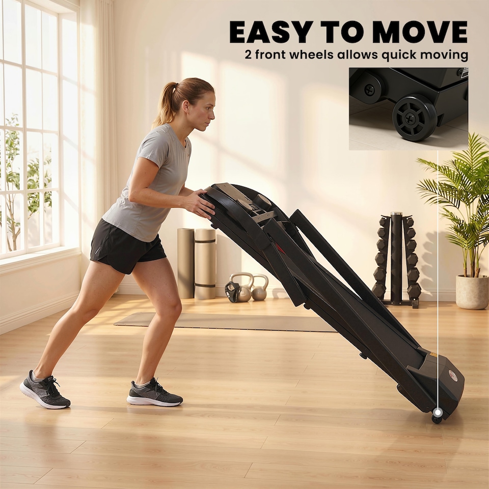 image 1 of HOMCOM Treadmill 1.5HP Electric Motorised Running Machine w/ LED Display