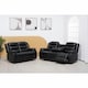 image 2 of Roma Recliner Leather 3 Plus 2 Seater Sofa Set, Armchair Inspired Home Theatre and Living Room Seating  Black Black