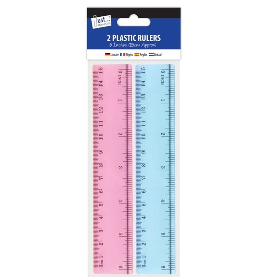 image 1 of Just stationery 6 inch/15cm Plastic Ruler Set of 2