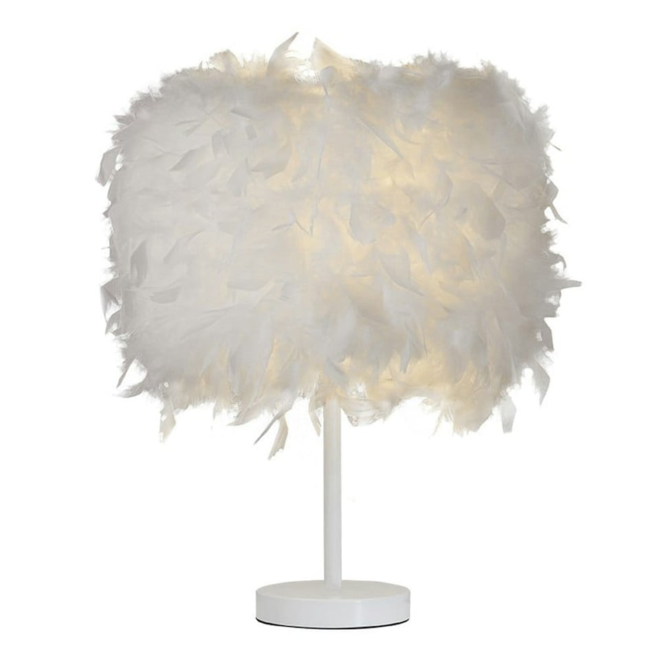 image 1 of Living and Home Modern Feather Bedside Table Lamp