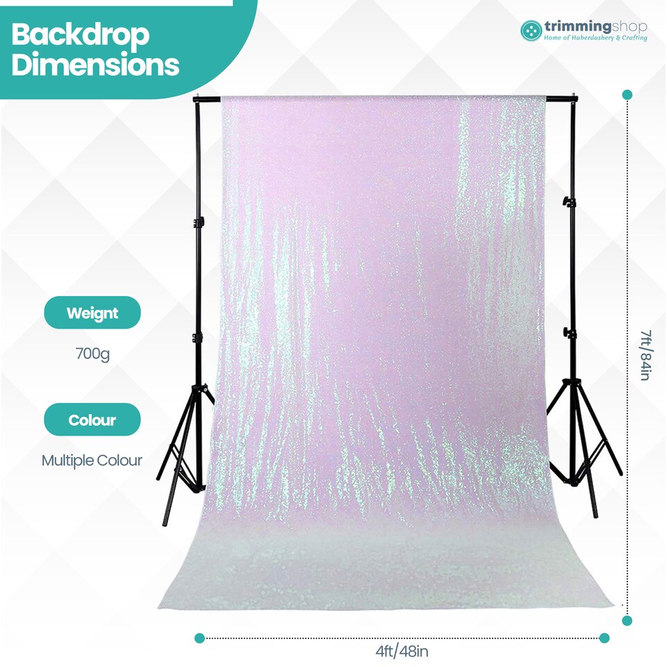 image 1 of 4ft x 7ft Sequin Backdrop Photography Background High-Density Sequin Fabric