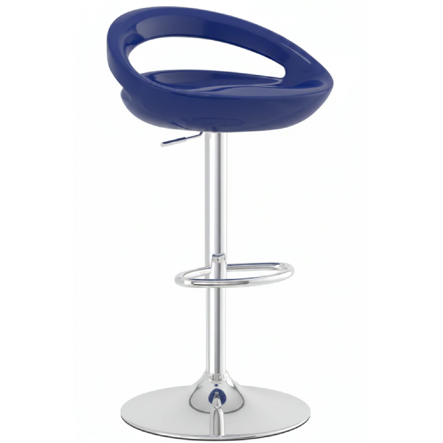 Halfy Half Moon Retro Kitchen Bar Stool - Blue Seat Height Adjustable