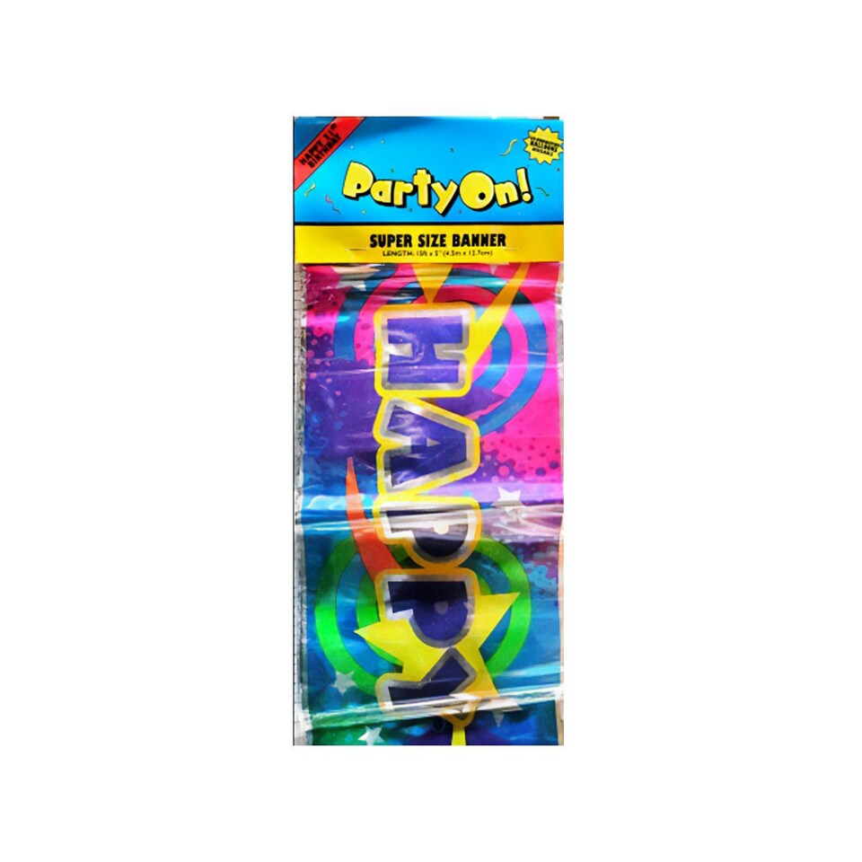 Party On! 21st Birthday Banner - Multicoloured - One Size