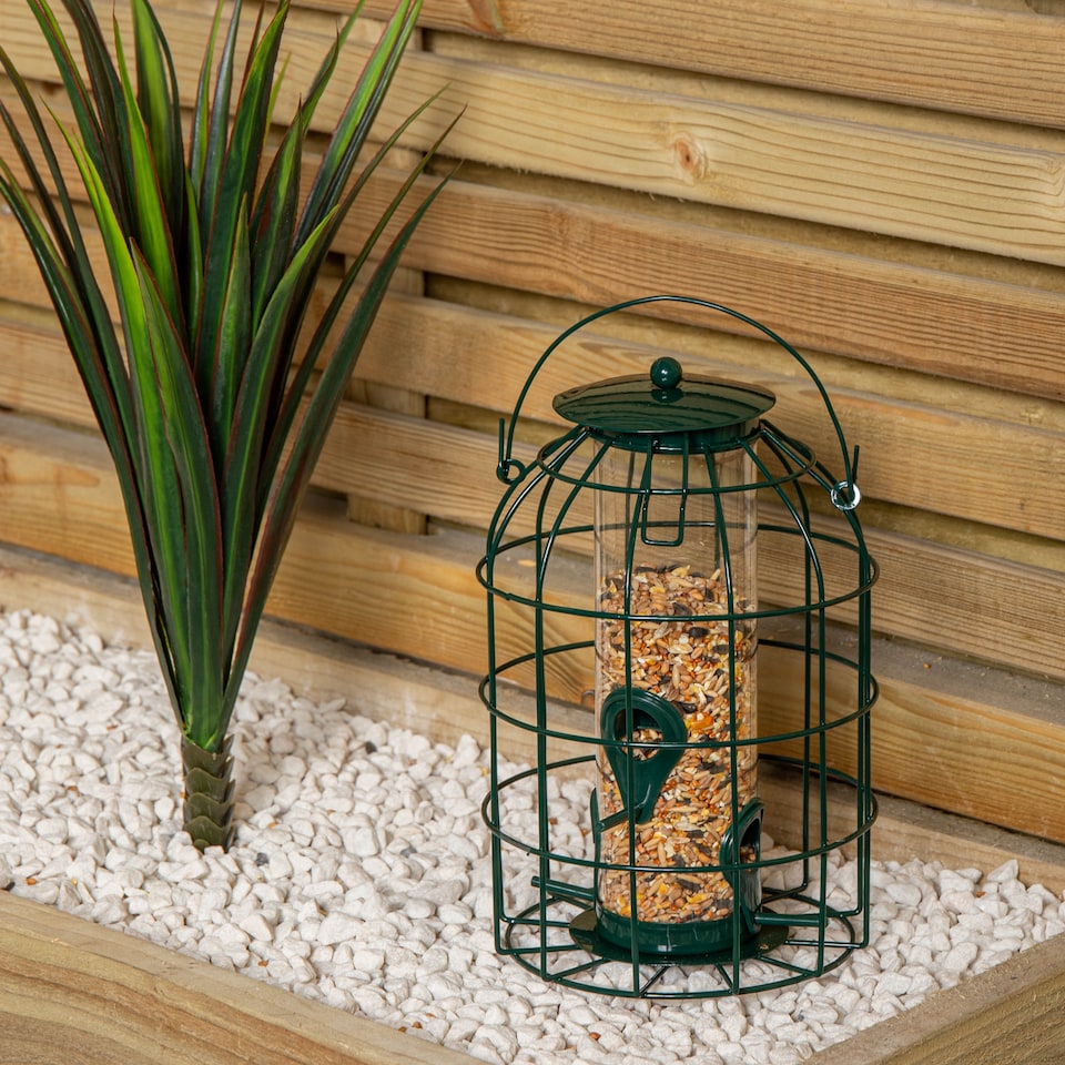image 1 of Pack of 6 Wild Bird Seed Feeder Cage with Squirrel Guard