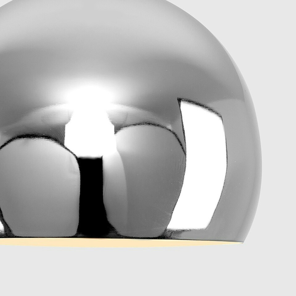 image 1 of ValueLights Arco Silver Ceiling Pendant Shade and B22 GLS LED 10W Warm White 3000K Bulb