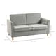 image 7 of HOMCOM Double Seat Sofa Linen Upholstery Loveseat Couch w/ Armrests, Light Grey