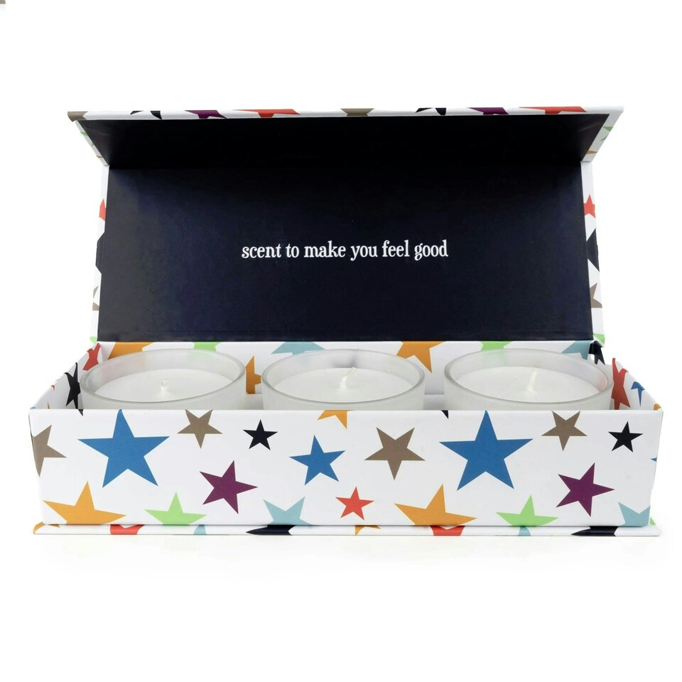 image 1 of Candlelight Congratulations Set of 3 Candles Gift Box Bright Stars Multi | One Size
