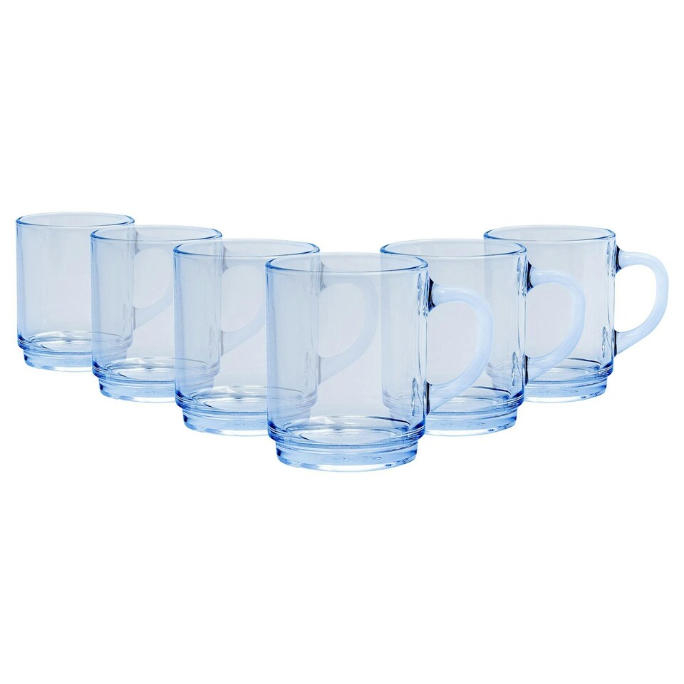 image 1 of Duralex Versailles Glass Coffee Mugs - 260ml - Marine - Pack of 6 Blue