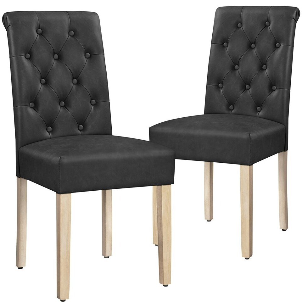 image 1 of Yaheetech Set of 2 Classic Armless Dining Room Chairs Grey | Dark Grey