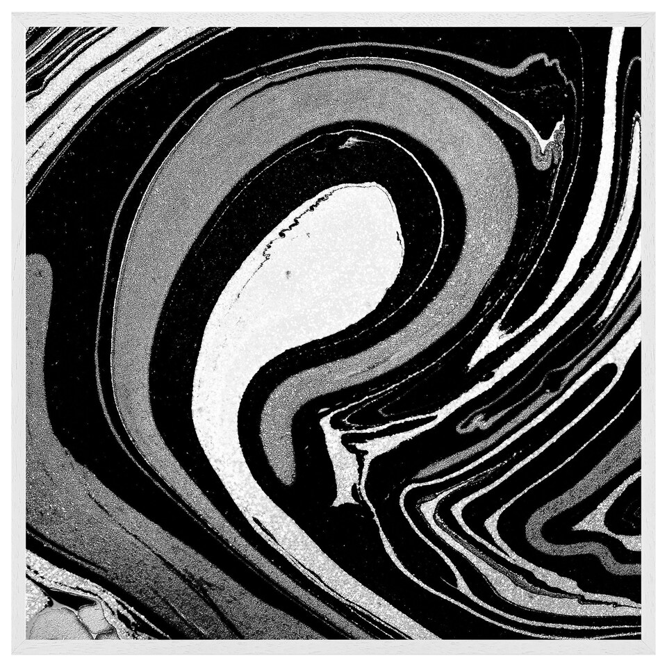 image 1 of Black marbled paint (Picutre Frame) White | S