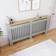 image 4 of Vida Designs Arlington Radiator Cover Painted MDF Slatted Cabinet, Grey, 172cm