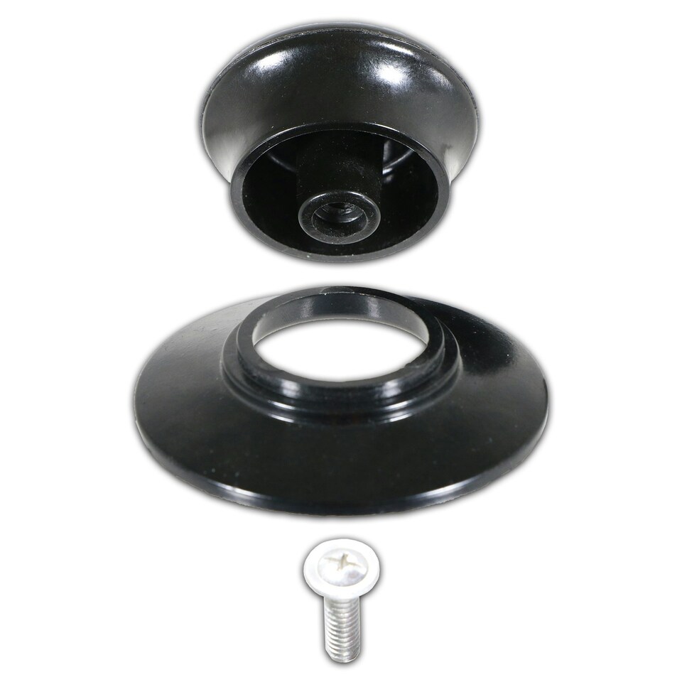 image 1 of SPARES2GO Pan Lid Knob Handle Kitchen Cookware Black Round Bakelite Hand Grip Replacements (Pack of 2) Black