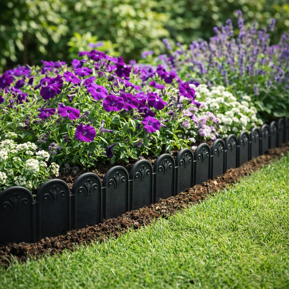 image 1 of GardenSkill Lawn Edging Roll - Spiked Flexible Garden Border for Grass Flower Beds Paths - 10m Long