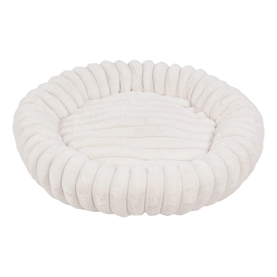 image 1 of Living and Home 6 Colour Soft Donut Pet Bed for Cats & Dogs,Warm & Cosy Retreat | White | White | XL | 1
