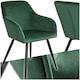 image 1 of Dining Chair Marilyn - with armrests, padded, velvet look, black steel legs - per piece Green | Dark Green/Black