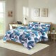 image 1 of Geometric Shapes Duvet Cover Set - Single - Blue