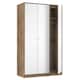 image 7 of Toledo Tall Triple Wardrobe in White Matt & Vintage Oak (Ready Assembled) | White | White Matt & Vintage Oak