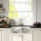 image 2 of Fireclay Kitchen Bundle - Double Bowl Stepped Weir Butler Sink, Wastes & Mono Lever Tap, 795mm - Brushed Brass - Balterley