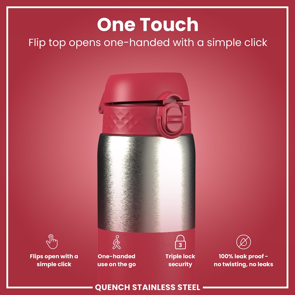 image 1 of Leak Proof 1 Litre Water Bottle, Stainless Steel, 1200ml (40oz)