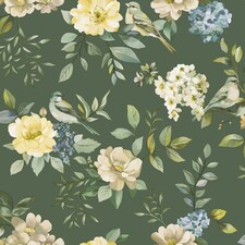 Holden Decor Garden Bird Wallpaper | Green | Green | 1