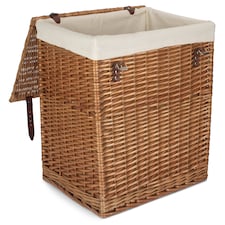 Large Boutique Double Steamed Wash Storage Laundry Basket With Lining | Brown | Brown