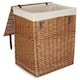 image 1 of Large Boutique Double Steamed Wash Storage Laundry Basket With Lining | Brown | Brown