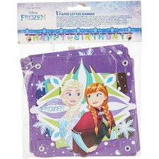 Frozen Paper Snowflake Happy Birthday Banner - Multicoloured - One Size