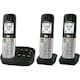 image 1 of Panasonic KX-TGU433EB Black Digital Cordless Phone, Answering Machine, 3 Handsets